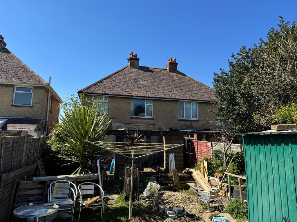 Lot: 125 - FREEHOLD SEMI-DETACHED HOUSE FOR IMPROVEMENT - A Rear View from the Garden